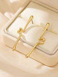 1pair Asymmetrical Personalized Earrings, European And American Style - Irregular Earrings - View 17