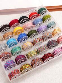 10-36 卷/盒编织线套装 - 1mm 多色编织线，用于珠宝制作，非弹性工艺线，色彩鲜艳，用于礼品包装和 DIY 配件，用于手链制作