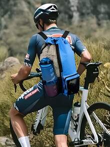 可折叠速干网袋，多功能手提包和单肩包，配有干湿分离隔层，适合夏季海滩、游泳和锻炼，多功能抽绳轻便储物袋，黑色牛津布，可调节肩带，Crossfit 设计 - 藍色 - 查看 12