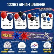 Spider Balloon Arch Kit With Starburst Foil Balloons And Navy Blue Red Black Silver Latex Balloons For Superhero Baseball Theme Garland Miles Spidey Man First 1st 2nd 3th 4th 5th Birthday Party Supplies - Color Mixing - View 2
