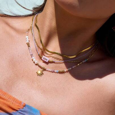 S SHOPBOHO 1pc Glow Grace Vacay Vibes Summer Holiday Jewelry Back To School Gift Handmade Woven Rope Y2K Colorful Charm Necklace Sun Starfish Evil Eye Cross Flower Mixed Pendant Necklace