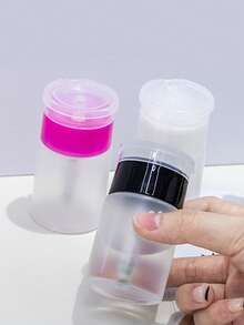 60毫升卸甲水分装瓶，黑白泵瓶，内含酒精、丙酮，可用作卸甲水、卸妆水、爽肤水，适用于液体灌装，空瓶 - 彩色 - 查看 8