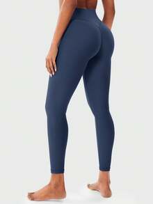 VOYJOY Hidden Butt Scrunch Womens Workout Leggings Butt Lifting 25\" Tummy Control Yoga Pants High Waist Edwine Legging - 海軍藍 - 查看 1
