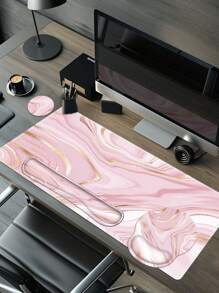 四合一键盘鼠标垫套装，包含大号鼠标垫、键盘腕托、鼠标腕托和杯垫，符合人体工学设计，适用于家庭办公室电脑桌。 - 彩色 - 查看 9