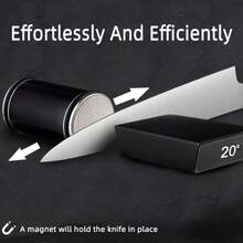 Kitchen Knife Sharpener,Precision Rolling Sharpener With Diamond Wheels | For Knives, Scissors & Tools - Black - View 6