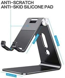 Soporte ajustable para teléfono celular, soporte de escritorio de aluminio C2 compatible con 15 14 13 Xs XR 8 Plus 6,, Pixel, teléfonos Android, negro - Morado - Ver 11