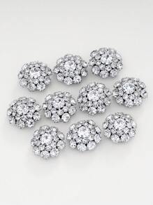 1/2/4 件 23 毫米女士水钻纽扣套、水晶纽扣套、可拆卸夹式纽扣套、服装用水晶花式纽扣、带钳子的纽扣按扣（适用于礼服衬衫配件）、铅色