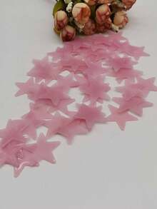 Pegatinas luminosas con estrellas, mariposas, copos de nieve, meteoros - Decoración romántica para el dormitorio, decoración de la habitación, regalo de fiesta, pegatinas de pared - Rosa - Ver 7