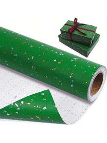 1 Roll Matte Metallic Wrapping Paper, Solid Color Paper, Gift Wrapping Paper, Suitable For Weddings, Valentine's Day, Birthdays, Christmas, DIY Bouquets And Other Occasions, Metallic Christmas Gift Wrapping Paper, DIY Christmas Decor Paper, Solid Pattern, Matte Wrapping Paper - Christmas Green - View 5