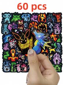 pokemon 50pcs Pokemon Cartoon Graffiti Stickers, Decorative Stickers For Scrapbooking, Gifts, Student Handmade Materials, Waterproof Stickers For Car, Luggage, Cup, Stationery