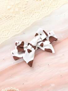 2pcs Set Casual Elegant Sweet Cute Baby Girl Outfit, Soft Comfortable Bow Decor Letter & Bull Head Print Ruffle Backless Romper Dress & Headband, Newborn Infant Girl Clothes, Girl Dress, Toddler Girl Clothing, Suitable For Daily Use, Vacation, Party, Photo Shoot