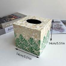 Ins风格轻奢天然贝壳装饰纸巾盒，适用于客厅和餐厅，创意收纳，适用于家庭桌面。 - 彩色 - 查看 14