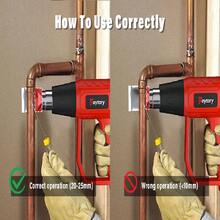 Vandise High Power Heat Gun, Dual Temp Control|Fast Heating|4 DIY Nozzles|PVC Shrink, Paint Stripping, Adhesive Removal|Overload Protection|Home Repair & DIY Tools - UK Plug(220-240V) - View 9