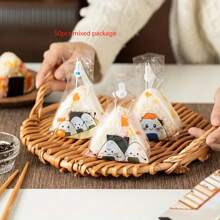 1 Set/50pcs Rice Ball Wrapping Bag, Cute Cartoon Triangle Sushi Bag, Bento Accessory And Sushi Making Mold