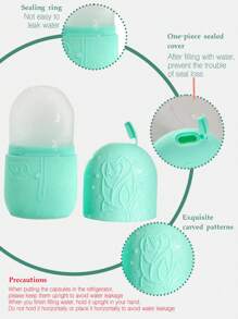 1pc/2pcs/3pcs Facial Beauty Massage Set, ABS Resin Material Double Head Roller Massage, Triangle Scraping Board, Soft Silicone Ice Mold, Body Gua Sha Massage Tools Set, Green