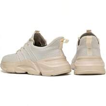 Tenis deportivos para correr para hombre, ligeros, transpirables, de malla - Z71-Beige - Ver 6