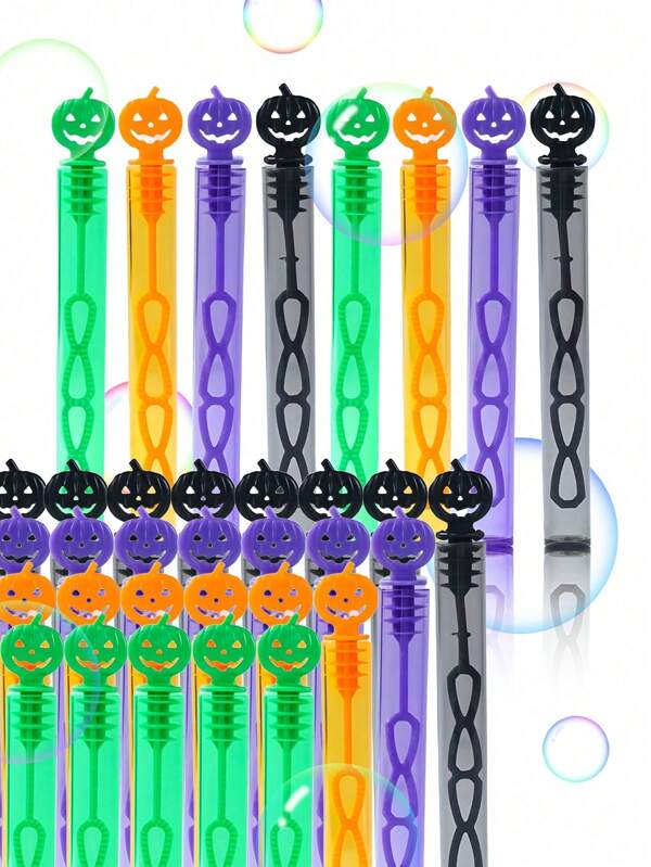 Colorful Manual Bubble Wands, Mini Bubble Blowing Toys, Halloween Theme Bubble Tubes, Party Atmosphere Makers (Bubble Liquid Not Included)