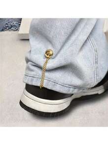 2pcs Magnetic Waist Cincher Clips - Adjustable T-Shirt Hem Clips, Perfect Fit, Metal Snaps, Available In White/Gold/Black, Clothing Shortening Tool For T-Shirts, Pant Legs, Sleeve Cuffs, Hem Adjustor