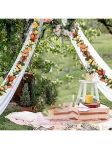 1/3PCS 94.48英寸人造花藤蔓丝绸花，防紫外线假植物，南瓜，适用于家居装饰、婚礼装饰、秋季装饰、房间装饰、厨房配件、餐厅、卧室装饰、浴室配件、万圣节装饰、圣诞节装饰、新年装饰、户外花园、新娘手捧花、拍摄道具、学校用品、开学季、校园装饰室内外装饰