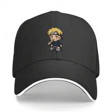 Baseball Cap Blushing In Sasuke Outfit Eating Dango – Chibi Kawaii Anime Art Hat Golf Adjustable For Men Trucker Hat - 黑色 - 查看 1
