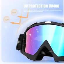 GEOXS2Pcs Motocross Goggles With Neck Gaiter Dirt Bike ATV Racing Ski Motorcycle Goggles Cycling Glasses For Outdoor SportF1HJ1FX2K12XGKG - 黑色 - 查看 5