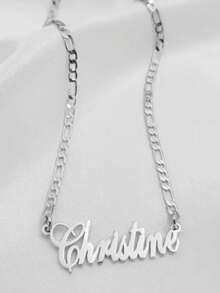 1pc Gold Rose Gold Custom Personalized 18K Gold Name Necklace, Custom Name Necklace, Personalized Jewelry For Her Personalized Gift, Custom Gift Mother's Day Gift For Family Birthday Gift Christmas Gift Valentine's Day Gift Gold,Rose Gold Stylish,Fall Fashion,Vintage,Unisex,Simple,Casual,Hipster,Goth,Punk Custom,Personalized,Unique Ideal Gifts For Her Her,Boyfriend,Girlfriend,Dad,Mom,Family,Friends,Pets,Son,Daughter,Grandparents For Anniversaries,For Valentine's Day,For Mother's Day,For Birthdays,For Graduation,For Father's Day,For Weddings,For Daily Wear,For Party,For Prom,Black,Silver,Gold,Stylish,Colorful,Vintage,Simple,Unisex,Casual,Cuties,Custom,Personalized,Unique,Ideal Gifts For Him,Ideal Gifts For Her,Her,Boyfriend,Girlfriend,Dad,Mom,Family,Friends,For Anniversaries,For Birthdays,For Graduation,For Prom,For Party,Chic Autumn,Delicate Romance - Multicolor - View 25