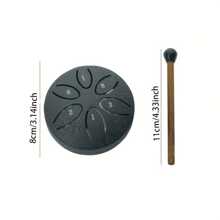 3-Inch Mini Portable Steel Tongue Drum - 6-Tone Carbon Steel Hollow Handheld Percussion Instrument For Beginners, Complete Set With Drum Mallets, Music Book & Easy-To-Learn Guide For Fun Musical Experience, 432Hz Healing Frequency Meditation Drum, Handpan Drum Alternative For Sound Therapy