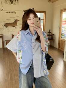Women Blouses - Màu xanh lam - Xem 3