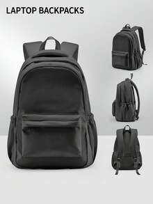 经典休闲背包学院背包轻便学校书包适合初中高中学生，防盗 15.6 英寸笔记本电脑背包工作包旅行背包书包学校背包、书包、学校书包、大背包、大容量、便携、笔记本电脑隔层，适合青少年女孩、女士、大学生、男孩和男人，非常适合返校、开学第一天、大学、初中、高中、办公室 - 黑色 - 查看 7