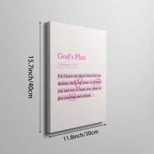 1pc Jeremiah 29 11 Wall Art Picture Pink Christian Prints Canvas Paintings Bible Verse Posters Jesus Pink Decor For Living Room, Bedroom, Or Apartment Dorm Room Decor Unframed Or Framed