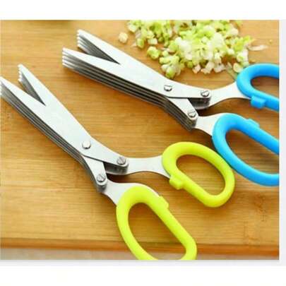 Tesoura de Cozinha 5 Lâminas Cortar Picar Verduras e Ervas