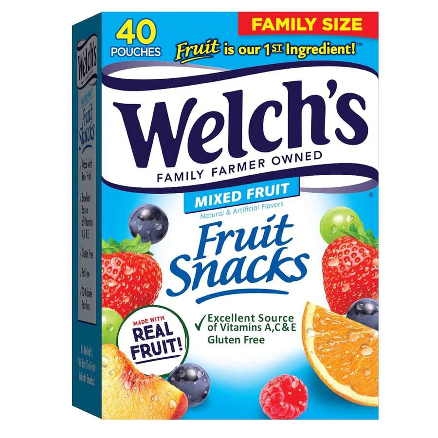 Welch's Fruit Snacks, Mixed Fruit Snack Box, Gluten Free, 0.8oz Snack Packs (Pack Of 40) - Màu xanh lam - Xem 1