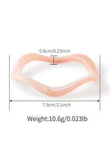1pc Elegant Wavy Resin Wide Bangle Bracelet, Versatile Beach Vacation Style