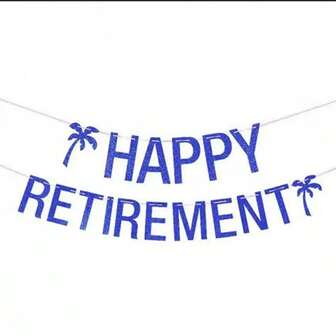 Happy Retirement Banner - Colorful Sequin Decor For Men And Women, Retirement Party Supplies
