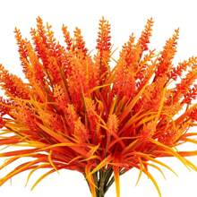 MEHELANY 2Pcs Artificial Autumn Lavender Fake Flowers Imitation Plastic Outdoor Flowers For Party Fall Home Decor, Wedding Engagement Centerpieces, Bridal Shower Decorations, Bouquet Decorations, Birthday Party Centerpieces, Making Wreaths, Indoor And Outdoor Garden Decorations