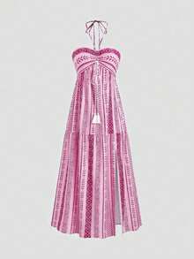 Long Dress Women,Summer Beach Dress,Dopamine Dress For Women With Straps - 淺粉色 - 查看 1