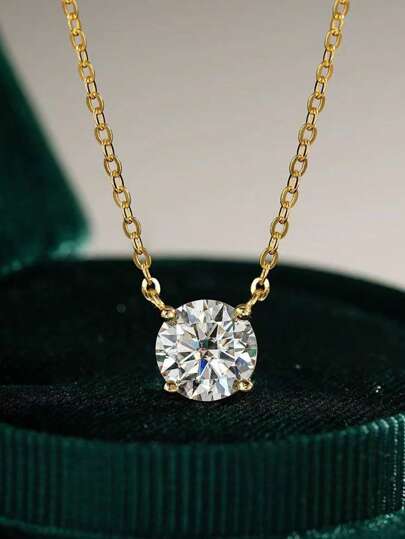 1 S925 Sterling Silver Moissanite Pendant Women's Necklace Temperament Fashion Everything Small Gift Belt Moissanite Certificate And Exquisite Packaging Box