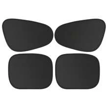 4-Piece Magnetic Car Window Shades Set - Universal Foldable Sunshade Curtain For Cars & SUVs, Heat Insulating & UV Blocking Side Window Shades, Easy Install Inside Car Barrier - 黑色 - 查看 2