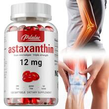 PSLALAE Astaxanthin 12mg - Promote Eye, Joint, Heart & Brain Health, Powerful Antioxidant, Support Vision - 120pcs - 120 viên nang - Xem 1