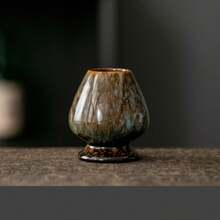 复古陶瓷抹茶碗、茶搅拌器架套装