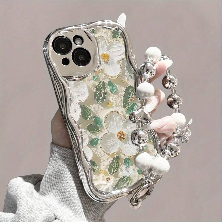Funda para teléfono 1 pieza de TPU diseñado para teléfono con ondas galvanizadas, evita el desgaste, disipación de calor transpirable y a prueba de polvo, adecuado 11, 12, 13, 14, 15, 16 Plus Pro Promax XSMAX X/XS - Blanco - Ver 1
