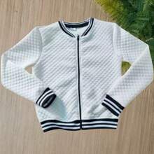 Women's Plus Size Bomber Jacket – Comfortable, Stylish And Ideal For Cold Days - White - View 3