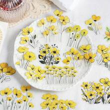 15 件透明花朵贴纸，用于剪贴簿 PET 花卉贴纸，彩色复古工艺贴纸，用于日记剪贴簿，透明花朵贴花，适用于学校用品，返校