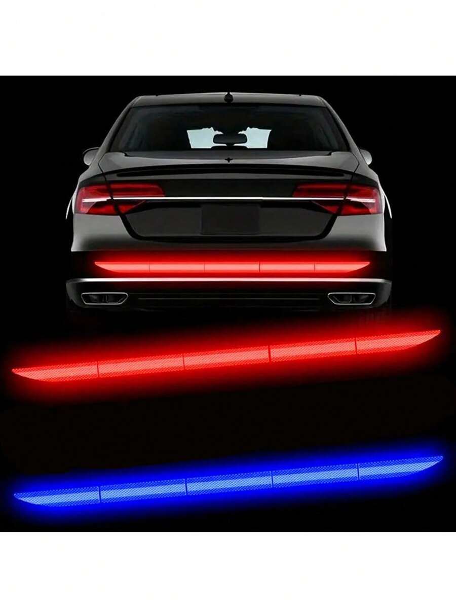 5pcs Reflective Car Trunk Stickers Bumper Protector Anti-Collision Warning Tape Reflective Stickers, Night Reflection