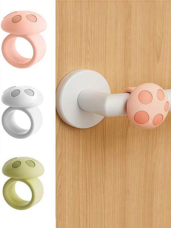 1/2 piezas Tope de puerta de silicona mejorado - Amortiguador con asa en forma de O con agarre texturizado y diseño autoadhesivo sin perforación - Protector de pared antideslizante y silencioso para prevenir el golpe de la puerta en el hogar u oficina, tope para puerta resistente