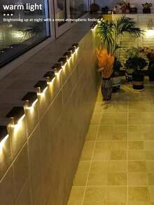 4/8/12/16pcs Solar Powered Garden Ground Lights, Deck Lights, Stair Lights For Outdoor Decoration Of Garden, Yard, Garage, Driveway, Fence - Black - View 10