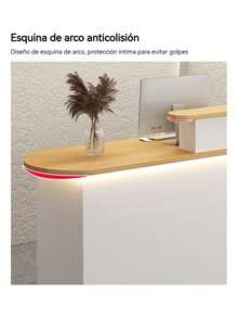 Modern Reception Desk With Drawer And Lock 120cm - 灰色 - 查看 4