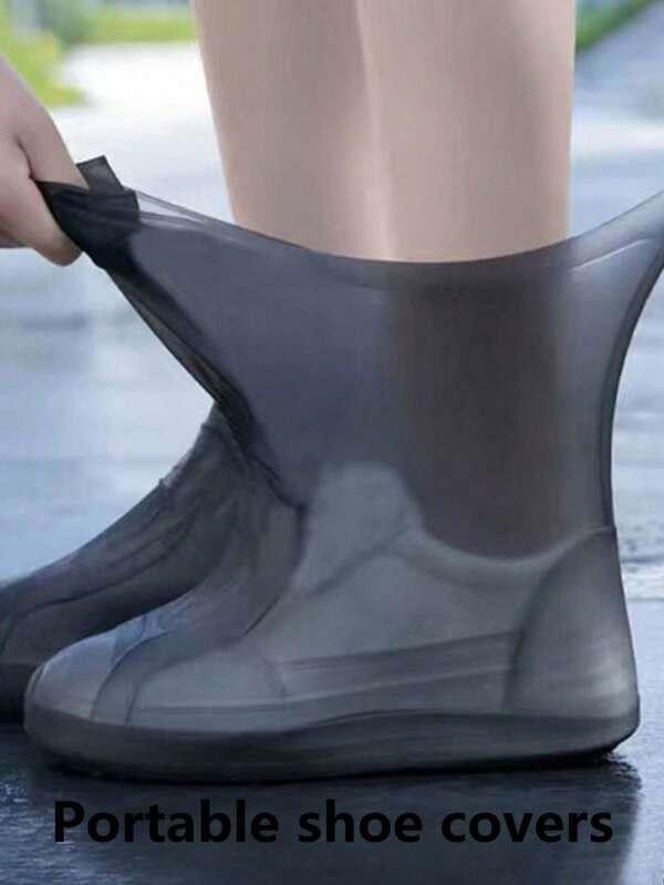Cubrepies de goma para botas de lluvia, cubrecalzado impermeable de silicona, protectores de calzado reutilizables y antideslizantes para días lluviosos para la escuela, la oficina, el hogar, los viajes, cubrepies de silicona impermeable para botas de lluvia al aire libre, accesorios de calzado para caminar, cubrecalzado reutilizables para la escuela, la oficina, el hogar, los viajes, útiles escolares de regreso a la escuela, para refrescarse en verano, la playa, los viajes
