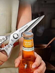 مقص طبخ من الفولاذ المقاوم للصدأ، متعدد الوظائف للمطبخ، مقوى لقطع عظام الدجاج، مساعد لتحضير الأسماك والطعام، مقص خاص لكسر عظام الدواجن، متعدد الاستخدامات للشواء والمطاعم، مقص مطبخ قوي للاستخدام المنزلي