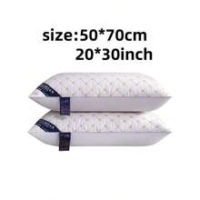 2pcs Set Embroidered H Letter Pillows (With Filling), Soft And Skin-Friendly Suitable For Bedroom Home Use - White - View 3